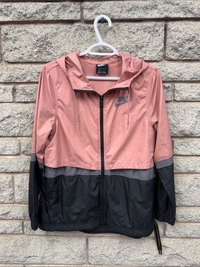 Nike Pink and Black Colorblock Windbreaker Jacket
